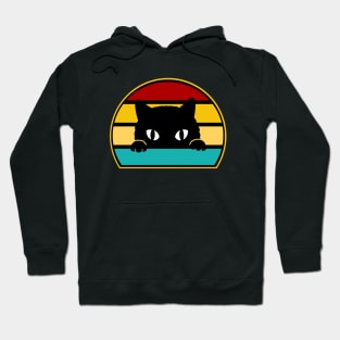 Funny Peeking Black Cat Hoodie